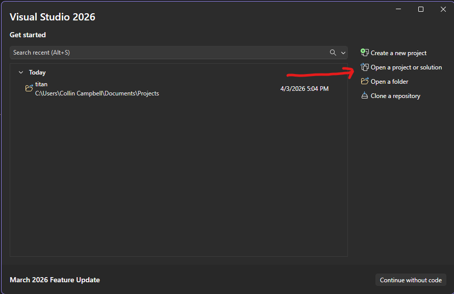 visual-studio-project-selector